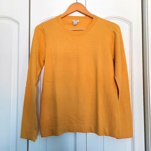JCrew Cotton and Wool Blend yellow sweater sz M